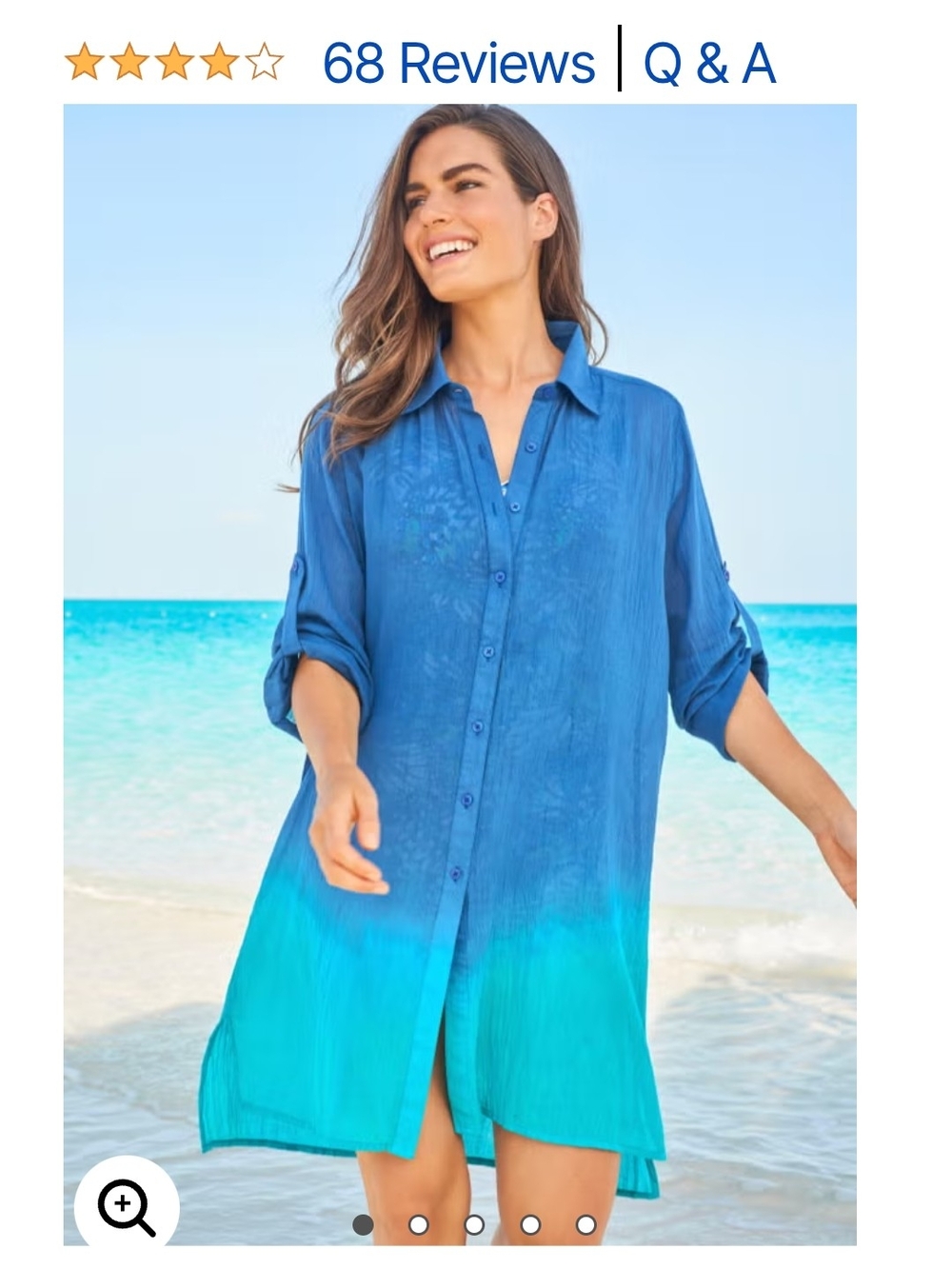 NEW NWT Catherinrs Blue Ombre Beach Coverup Sz 22/24